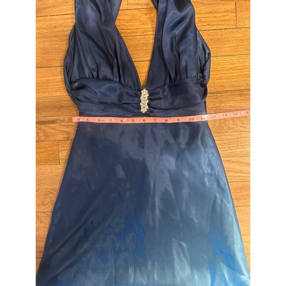 Cache Blue Ombre Satin Gown Y2K Vintage sz 4 - Picture 3 of 10